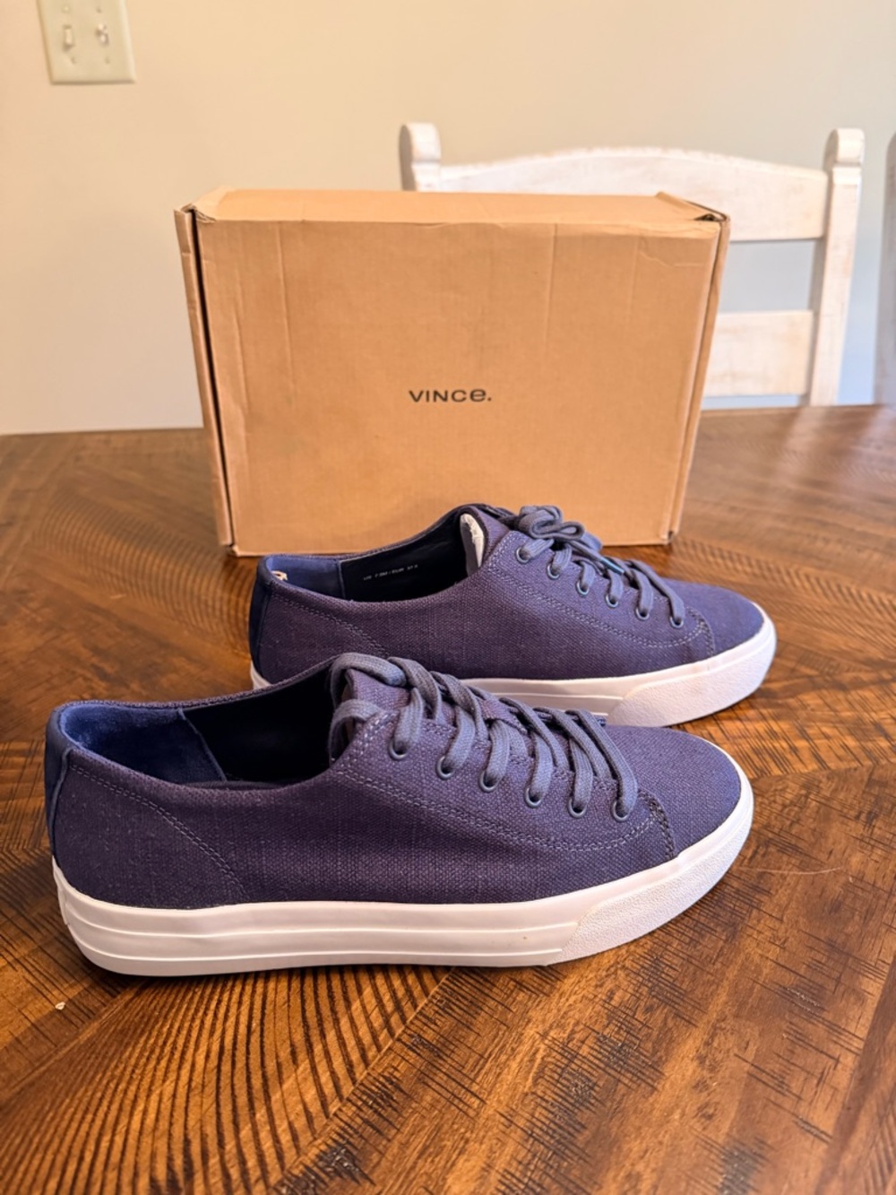 VINCE Womens Blue Coastal Padded Heaton Round Toe Platform Sneakers — NEW IN BOX - Picture 8 of 12